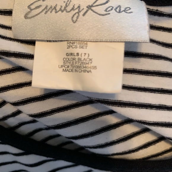 Girls Size 7 Tunic Top-striped with emoji - Picture 4 of 4